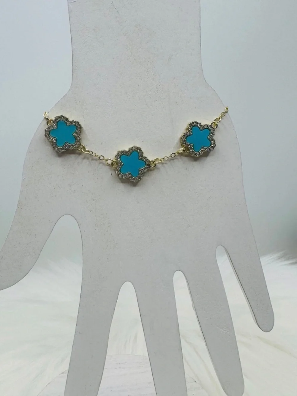 Camille Flower Bracelet in Blue